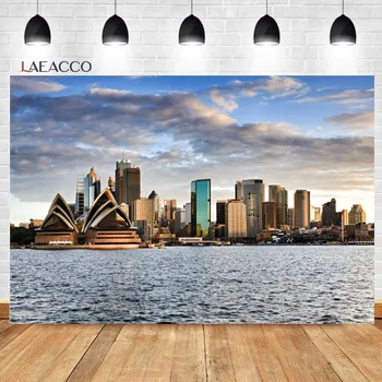Laeacco Šiuolaikišką Pajūrio Miestą Sydney Opera House, Photocall Sluoksnių Kūdikio, Vaiko Individualų Plakatas Portretinė Fotografija Backdrops 16