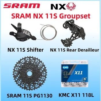 SRAM NX 11S MTB Dviratį Groupset 11s Shifter Galiniai Derailleur PG1130 11-42TCassette su KMC X11 118L Už MTB Kalnų Dviračių Nuoma 18