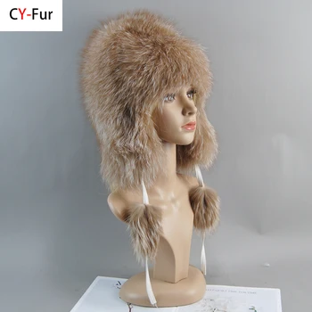 Naujas Lady Purus Wholeskin Nekilnojamojo Fox Fur Bombonešis Skrybėlės Rusijos Moterų Prabangus 100% Natūralus Lapės Kailio Kepurė Žiemos Storas Kailis Skrybėlę