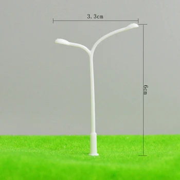 100vnt 1:300 Diorama Dekoracijos Traukinio Maketo Architektūros Modelį Kelių Lempa Balta Stulpas Unlight Miniatiūriniai Modelio Skalė Sodo Lempos 13