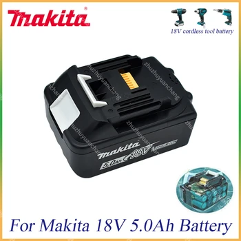 Originalus Makita 18V 4.0 Ah 5.0 Ah 6.0 Ah Įkraunamas Elektros Įrankiais, Baterija su LED Li-ion Pakeitimo LXT BL1860B BL1860 BL1850 17