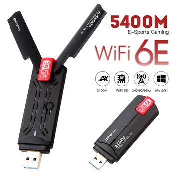 5400Mbps USB Wifi6E Adapteris 2.4 G&5G&6GHz USB 3.0, Wifi 6 Imtuvas Dongle Tri-band Antenos MU-MIMO 