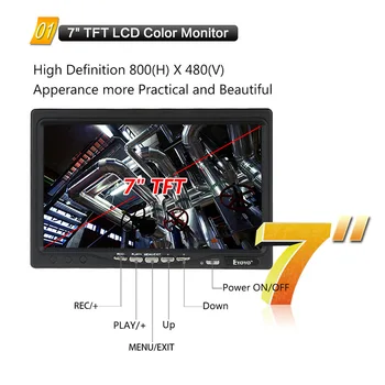 WP70 Priedai 7inch-LCD colo ekranas, su 8GB kortele , Endoskopą ekranu , Pramonės kontrolės fotoaparato ekranas 6