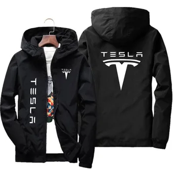 Tesla Automobilių Logotipą 2022 M. Vasarą Naujų Mens Kempingas Striukė Vyrų/ Moterų Atsitiktinis Mados Lauko Ultra-Plonas Užtrauktukas Sporto Apsaugančius Nuo Saulės Drabužius 16