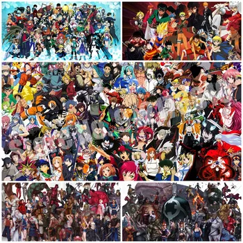 Japonų Anime Simbolių Kolekcija Pjūklelis dėlionės (Galvosūkiai) Suaugusiems Naruto, Dragon Ball Inuyasha Vienas Gabalas Dėlionės 