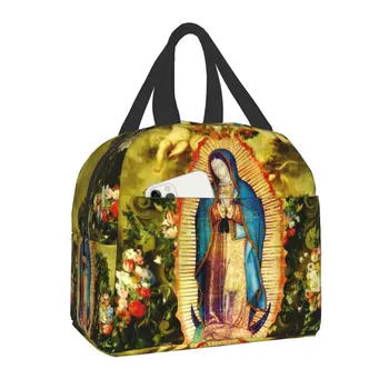 Our Lady Of Meksikos Gvadalupės Mergelės Marijos Pietūs Maišą Šilumos Aušintuvas Izoliuoti Priešpiečių Dėžutė skirta Moterims, Vaikams, Maisto Nešiojamų Pikniko Krepšiai