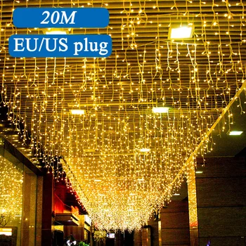 LED Užuolaidų Varveklis String Žibintai Ašaros 0,6 m, 120LEDS Sodo Street Mall Pastogės Lauko Kalėdinė Girlianda Dekoratyvinės Šviesos Fėja 4