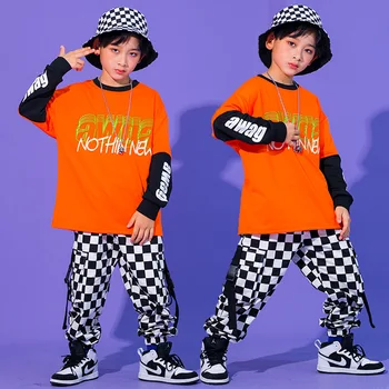 Vaikas Hip-Hop Drabužių Palaidinukė Negabaritinių Marškinėliai Viršuje Streetwear Languotas Taktinis Krovinių Kelnės Girl Berniuko Kostiumas Drabužiai 2