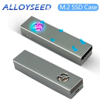 Dual Protokolo M. 2 NVMe SSD Atveju 10Gbps USB3.1 NVMe korpusas su RGB Aušinimo Ventiliatorius Aliuminio Lydinio M2 SATA NGFF SSD Atveju 2280 1