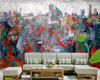 Beibehang Užsakymą tapetai anotacija graffiti tapyba tv, sofa dekoro brėžinys 3d gyvenimo kambario, miegamasis fono sienos 3d tapetai
