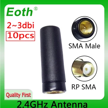 EOTH 10vnt 2.4 g antena 2~3dbi sma male wlan wifi 2.4 ghz antene IPX ipex 1 SMA female galiuku ilgiklis di modulis, antena