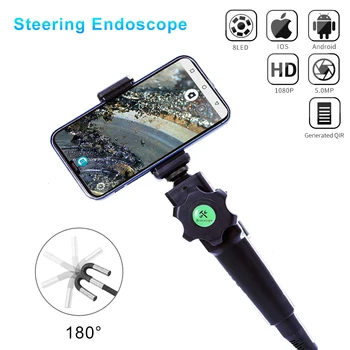 1080P Auto Remonto Borescope Endoskopą Kamera Automobilio 6,0 MM/8,5 MM 180 Laipsnių Vairo Tikrinimo Kamera Su 6 LED Carring Krepšys 5