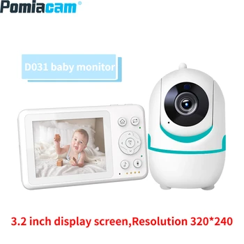 D031 Video Baby Monitor,3.2 colių Ekranas,2X Priartinimas vaizdo Kūdikių Kamera,Naktinis Matymas,2-Būdas Kalbėti,1500 mah Baterija 3