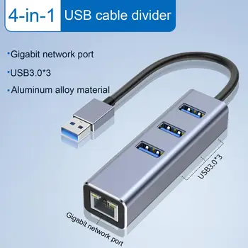 Splitter Adapteris Patikimas Vairuotojas-nemokamai Nešiojamų USB3.0 Ethernet LAN Tinklo Adapteris Biuro Aksesuarai 6