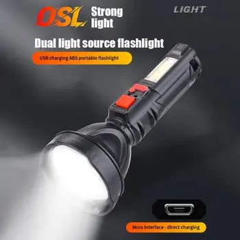 Nešiojamų LED Žibintuvėlis USB Įkraunamas Žibintuvėlis Lauko Super Šviesus Apšvietimo Lempos Atspindžius Prožektorius, Didelės Ištvermės Kempingas šviesos 14