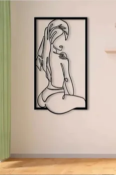 Moterų Dušas Juostelės Siluetas Rėmo Sienų Tapybos Dekoro Medienos pjovimas Lazeriu Suvenyrai kūrybos menas abstraktus 3