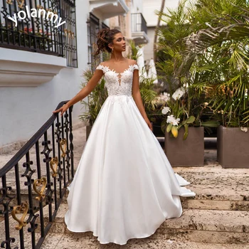 YOLANMY 3 Klasikinis Vestuvių Suknelės Mariages Moterų 2023 Nėrinių Vestidos De Novia Brautmode Lašas Laivybos 4