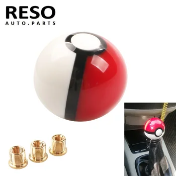 RESO-12x1.25mm Juodo 8 Ball Shift Knob Pokeball Shift Galvos Pokemon PokeBall Su Adapteriai 15